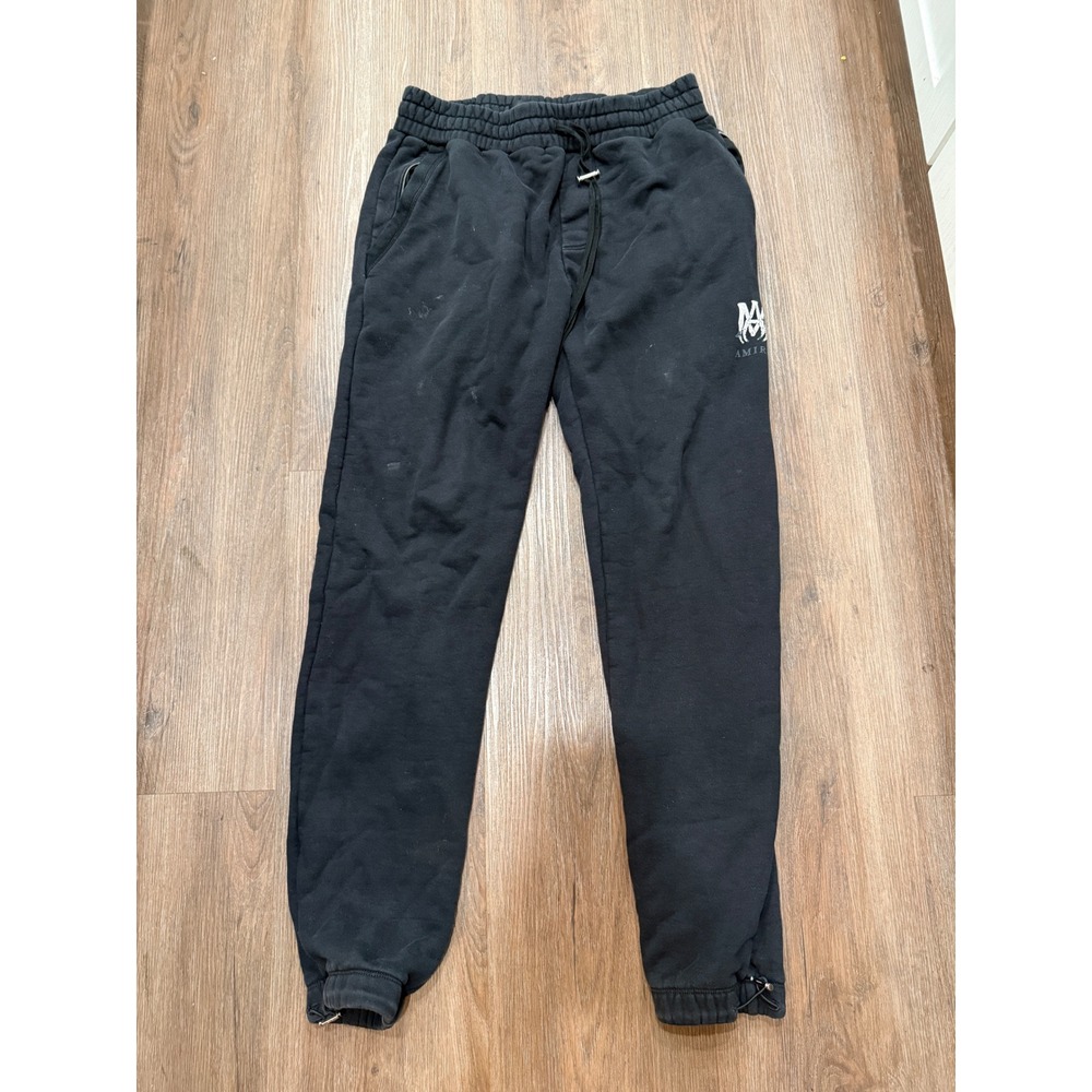 Amiri Mens MA Logo Cotton Jogger Sweatpants Black Made‎ in USA size XL